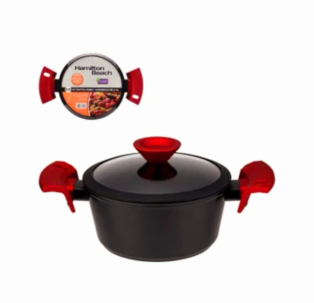 Hamilton Beach 2.5-Qt Forged Aluminum Non-Stick Dutch Oven with Glass Lid