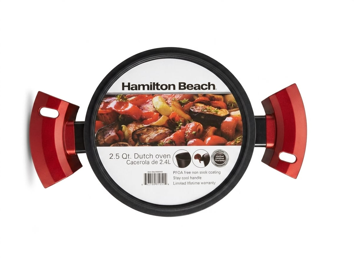 Hamilton Beach 2.5-Qt Forged Aluminum Non-Stick Dutch Oven with Glass Lid