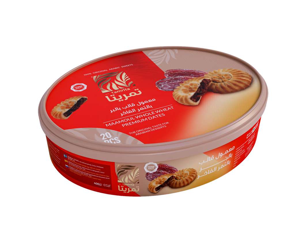 معمول تمر قمح كامل فاخر 400 غرام (20 قطعة)